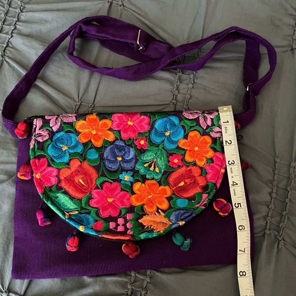 Mexican embroidery bag purple - Picture 4 of 6